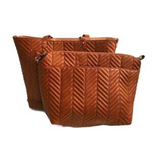 Black Rivet Women's Brown 2-Piece Crossbody Folio Laptop Business Tote